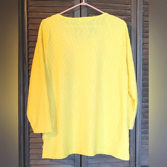 ⏰️3/$10 1X Alia Yellow ribbed Tunic Blouse - Picture 3 of 5